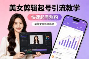 某美女号导师出品：美女剪辑起号引流教学，快速起号涨粉-沧海聊项目