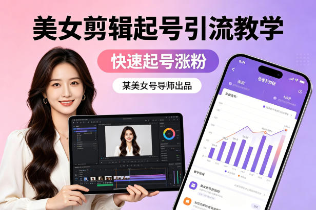 某美女号导师出品：美女剪辑起号引流教学，快速起号涨粉-沧海聊项目
