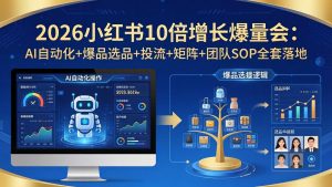 2026小红书10倍增长爆量会：AI自动化+爆品选品+投流+矩阵+团队SOP全套落地-沧海聊项目