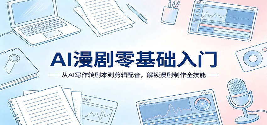 AI漫剧零基础入门：从AI写作转剧本到剪辑配音，解锁漫剧制作全技能-沧海聊项目
