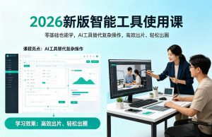 2026新版智能工具使用课，零基础也能学，用AI工具替代复杂操作，高效出片、轻松出圈-沧海聊项目