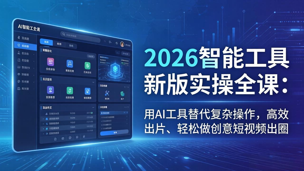 2026智能工具新版实操全课：用AI工具替代复杂操作，高效出片、轻松做创意短视频出圈-沧海聊项目