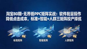 淘宝80期-无界低PPC矩阵实战：软件批量操作降低点击成本，标准+智能+人群三矩阵投产择优-沧海聊项目
