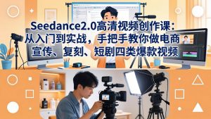 Seedance2.0高清视频创作课：从入门到实战，手把手教你做电商、宣传、复刻、短剧四类爆款视频-沧海聊项目