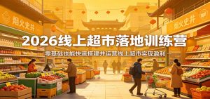2026线上超市落地训练营，零基础也能快速搭建并运营线上超市实现盈利-沧海聊项目
