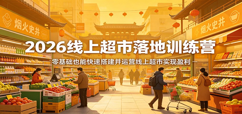 2026线上超市落地训练营，零基础也能快速搭建并运营线上超市实现盈利-沧海聊项目