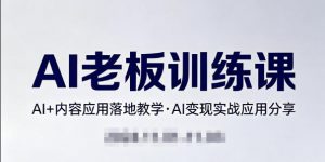 内容AI老板训练课，AI+内容应用落地教学，AI变现的实战应用分享-沧海聊项目