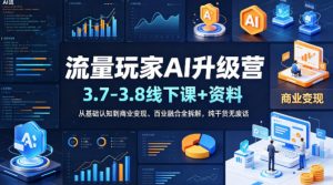 流量玩家AI升级营(3.7-3.8线下课和资料)，从基础认知到商业变现、百业融合全拆解，纯干货无废话-沧海聊项目