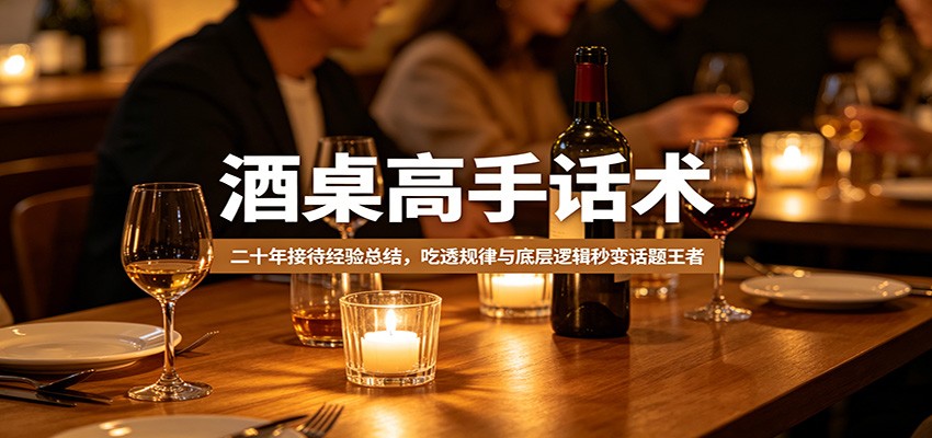 酒桌高手话术：二十年接待经验总结，吃透规律与底层逻辑秒变话题王者-沧海聊项目
