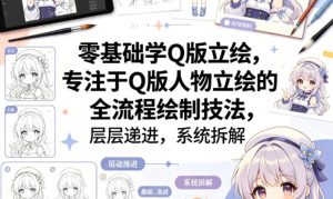 零基础学Q版立绘，专注于Q版人物立绘的全流程绘制技法，层层递进，系统拆解-沧海聊项目