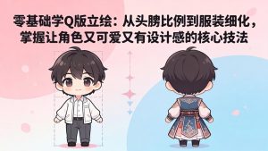 零基础学Q版立绘：从头身比例到服装细化，掌握让角色又可爱又有设计感的核心技法-沧海聊项目
