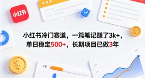 小红书冷门赛道，一篇笔记賺了3k+，单日稳定500+，长期项目已做3年【揭秘】-沧海聊项目
