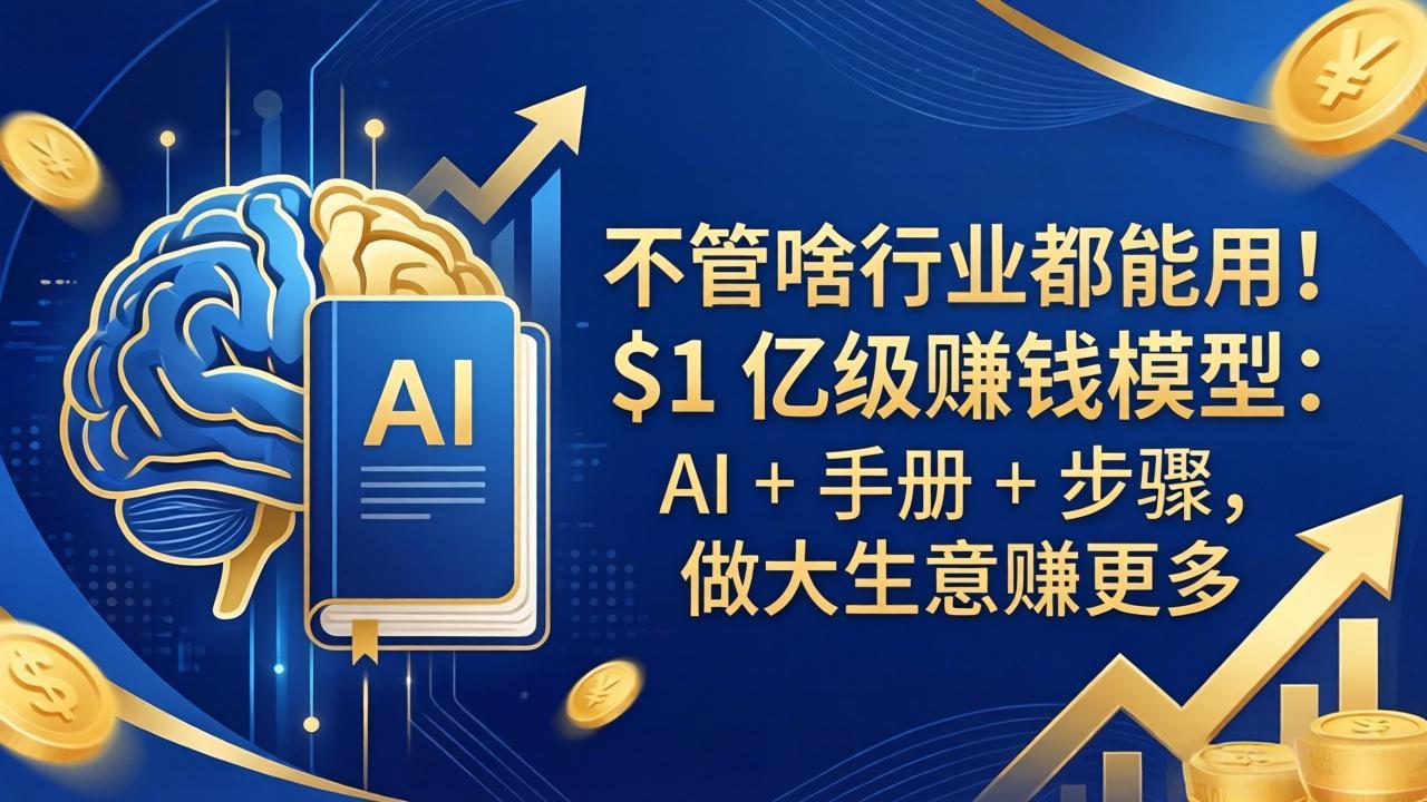 不管啥行业都能用！$1 亿级赚钱模型：AI + 手册 + 步骤，做大生意赚更多-沧海聊项目