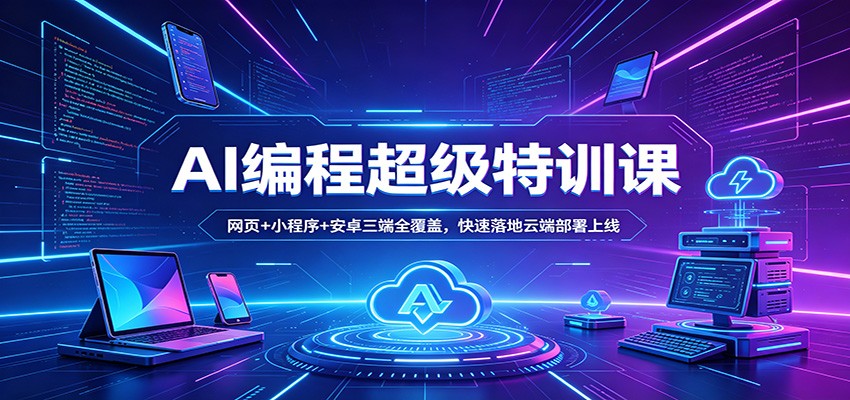 AI编程超级特训课：网页+小程序+安卓三端全覆盖，快速落地云端部署上线-沧海聊项目