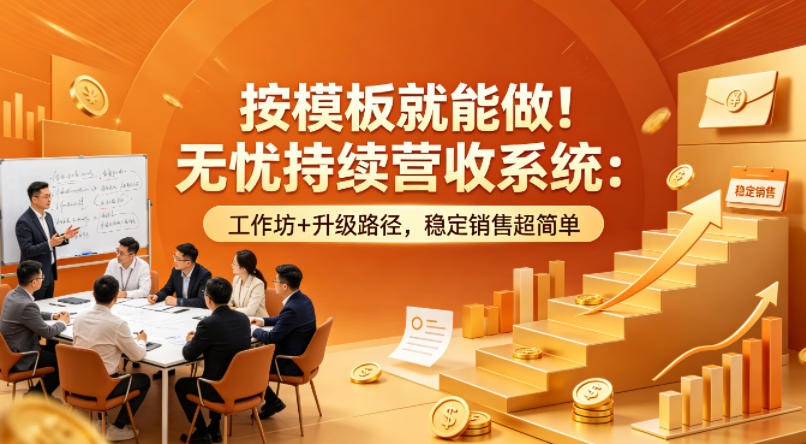 按模板就能做！无忧持续营收系统：工作坊+升级路径，稳定销售超简单【原创双语字幕】-沧海聊项目
