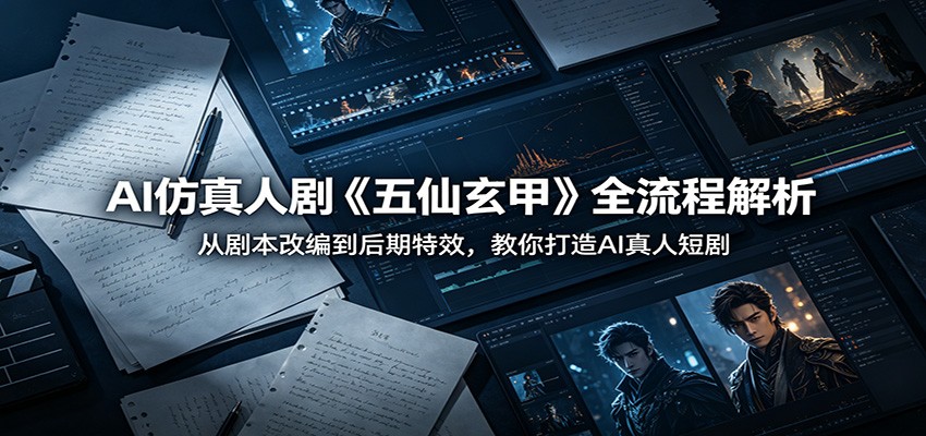 AI仿真人剧《五仙玄甲》全流程解析：从剧本改编到后期特效，教你打造AI真人短剧-沧海聊项目