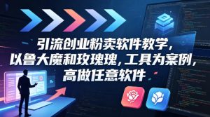 引流创业粉卖软件教学，以鲁大魔和玫瑰工具为案例，可做任意软件-沧海聊项目