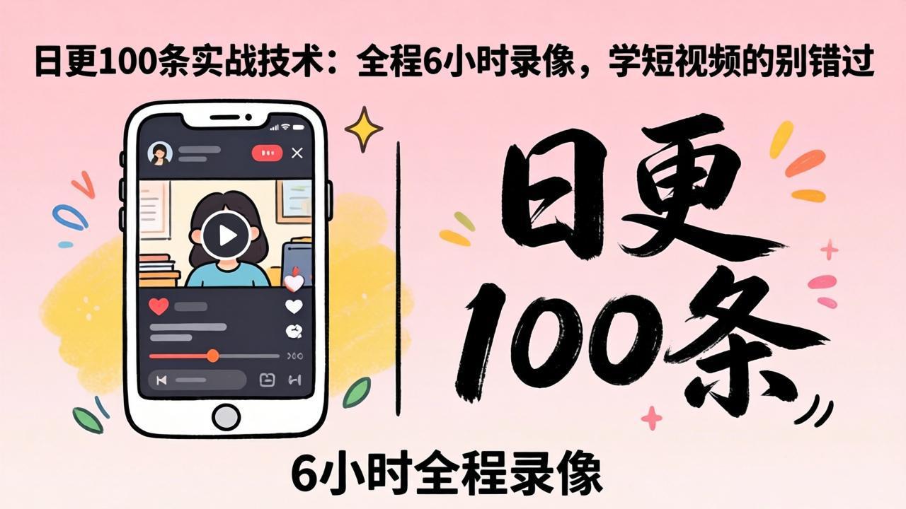 某工作坊东莞2026年4月12线下课：日更100条实战：全程6小时录像，学短视频的别错过-沧海聊项目