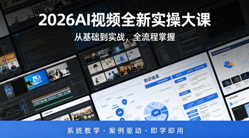 2026AI视频全新实操大课，从基础到实战，全流程掌握，系统教学·案例驱动·即学即用-沧海聊项目
