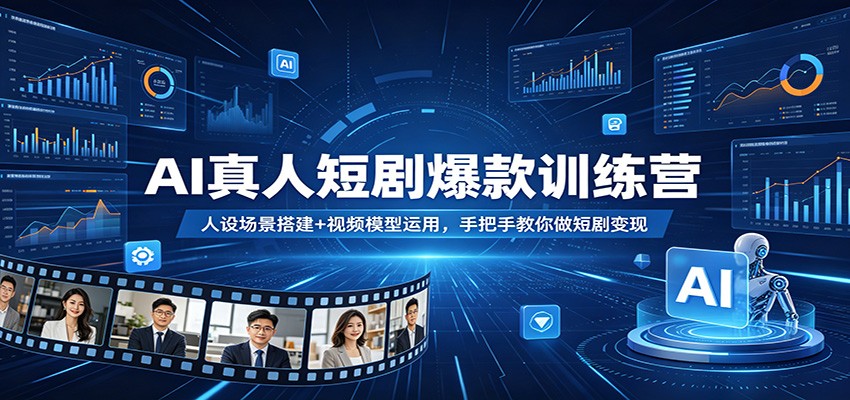 AI真人短剧爆款训练营：人设场景搭建+视频模型运用，手把手教你做短剧变现-沧海聊项目