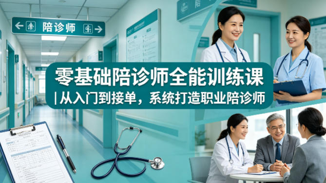 零基础陪诊师全能训练课｜从入门到接单，系统打造职业陪诊师-沧海聊项目