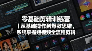 零基础剪辑训练营｜从基础操作到爆款思维，系统掌握短视频全流程剪辑-沧海聊项目