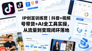 IP创富训练营｜抖音+视频号带货+AI全工具实操，从流量到变现闭环落地-沧海聊项目