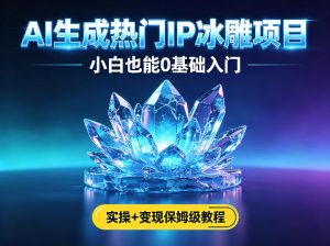 AI生成热门ip冰雕项目，小白也能0基础入门，实操+变现保姆级教程-沧海聊项目