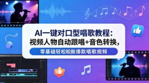 AI一键对口型唱歌教程：视频人物自动跟唱+音色转换，零基础轻松做爆款唱歌视频-沧海聊项目