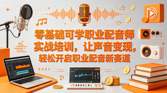 零基础可学职业配音师实战培训，让声音变现，轻松开启职业配音新赛道-沧海聊项目