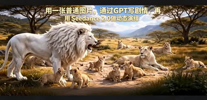 用一张普通图片，通过GPT写剧情，再用Seedance 2.0做动态演绎，居然能生成迪士尼风格搞笑动画-沧海聊项目