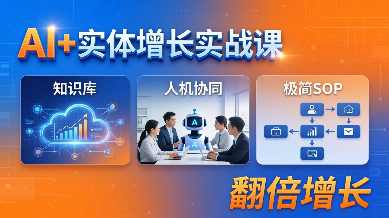AI+实体增长实战课：知识库+人机协同+极简SOP，助力实体业务翻倍增长-沧海聊项目