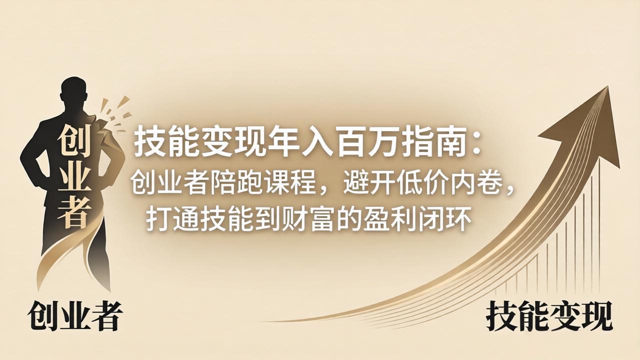 技能变现年入百万指南：创业者陪跑课程，避开低价内卷，打通技能到财富的盈利闭环-沧海聊项目