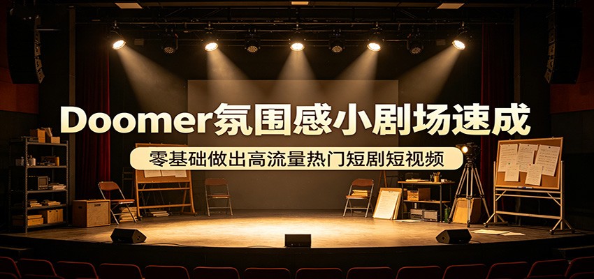 Doomer氛围感小剧场速成，零基础做出高流量热门短剧短视频-沧海聊项目