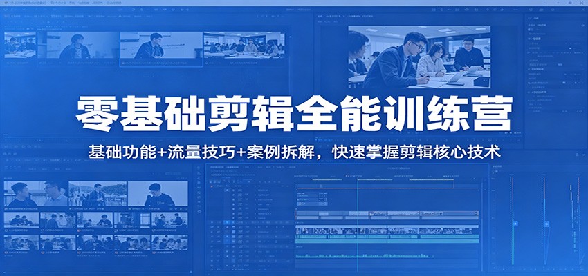 零基础剪辑全能训练营：基础功能+流量技巧+案例拆解，快速掌握剪辑核心技术-沧海聊项目