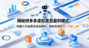 揭秘拼多多虚拟类目盈利模式：机器人代运营全自动闭环，轻松实现月入1-5W-沧海聊项目