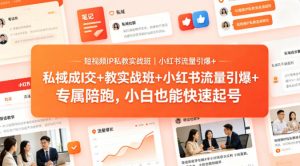 短视频IP私教实战班｜小红书流量引爆+私域成交+带徒盈利，专属陪跑，小白也能快速起号-沧海聊项目