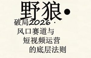 野狼团队·多平台实操运营课，覆盖AI口播、服装、好物、漫剪等热门玩法(更新4月)-沧海聊项目