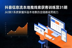 抖音信息流本地推线索获客训练营31期，从0到1系统掌握抖音本地推的全链路运营能力(更新0421)-沧海聊项目