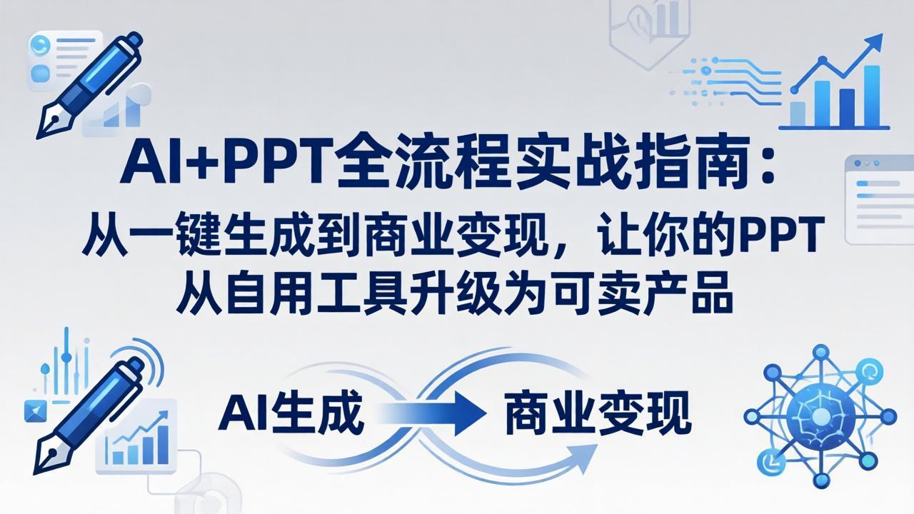 AI+PPT全流程实战指南-更新4月21：从一键生成到商业变现，让你的PPT从自用工具升级为可卖产品-沧海聊项目