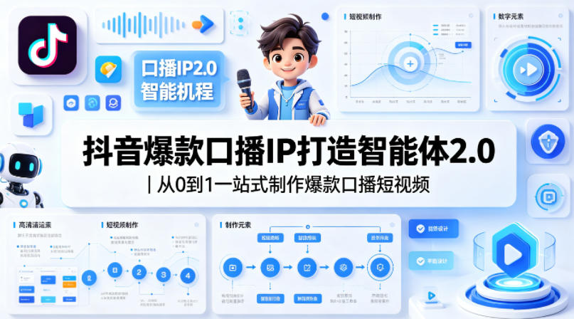 抖音爆款口播IP打造智能体2.0｜从0到1一站式制作爆款口播短视频-沧海聊项目