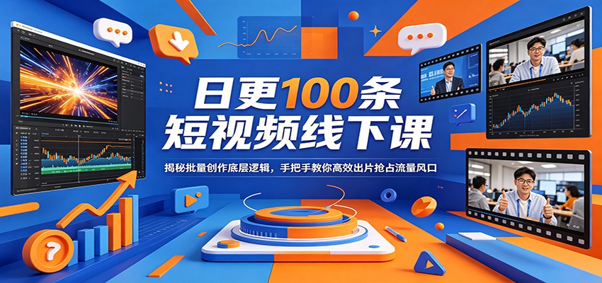 日更100条短视频线下课：揭秘批量创作底层逻辑，手把手教你高效出片抢占流量风口-沧海聊项目