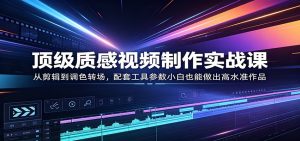 顶级质感视频制作实战课：从剪辑到调色转场，配套工具参数小白也能做出高水准作品-沧海聊项目