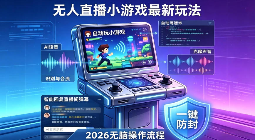 2026年AI无人直播小游戏全流程，不违规不封号，开启创业副业增收之路，小白月入1w+【揭秘】-沧海聊项目