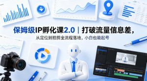 保姆级IP孵化课2.0｜打破流量信息差，从定位到拍剪全流程落地，小白也能起号-沧海聊项目