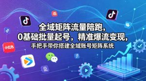 全域矩阵流量陪跑，0基础批量起号，精准爆流变现，手把手带你搭建全域账号矩阵系统-沧海聊项目