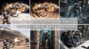 Google AI Studio科幻短片教程：AI生成+剪辑全流程，3小时+教学+专属资源，掌握专业级制作技能-沧海聊项目