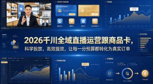 2026千川全域直播运营跟商品卡，科学投放、高效提效，让每一分预算都转化为真实订单-沧海聊项目