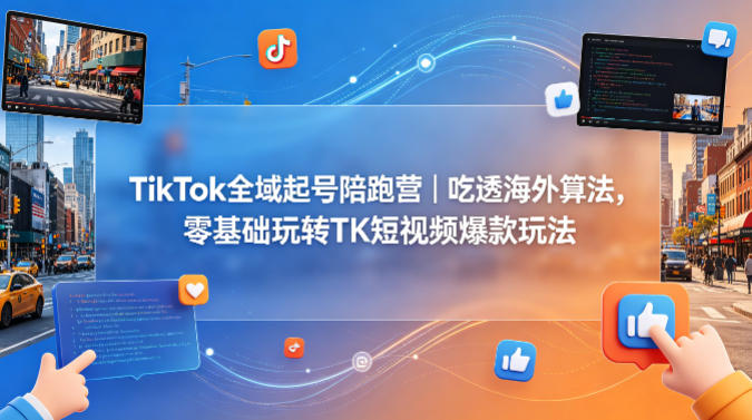 TikTok全域起号陪跑营｜吃透海外算法，零基础玩转TK短视频爆款玩法-沧海聊项目