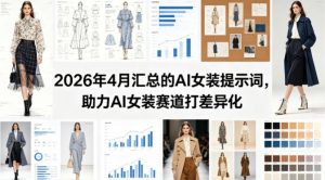 2026年4月汇总的AI女装提示词，助力AI女装赛道打差异化-沧海聊项目